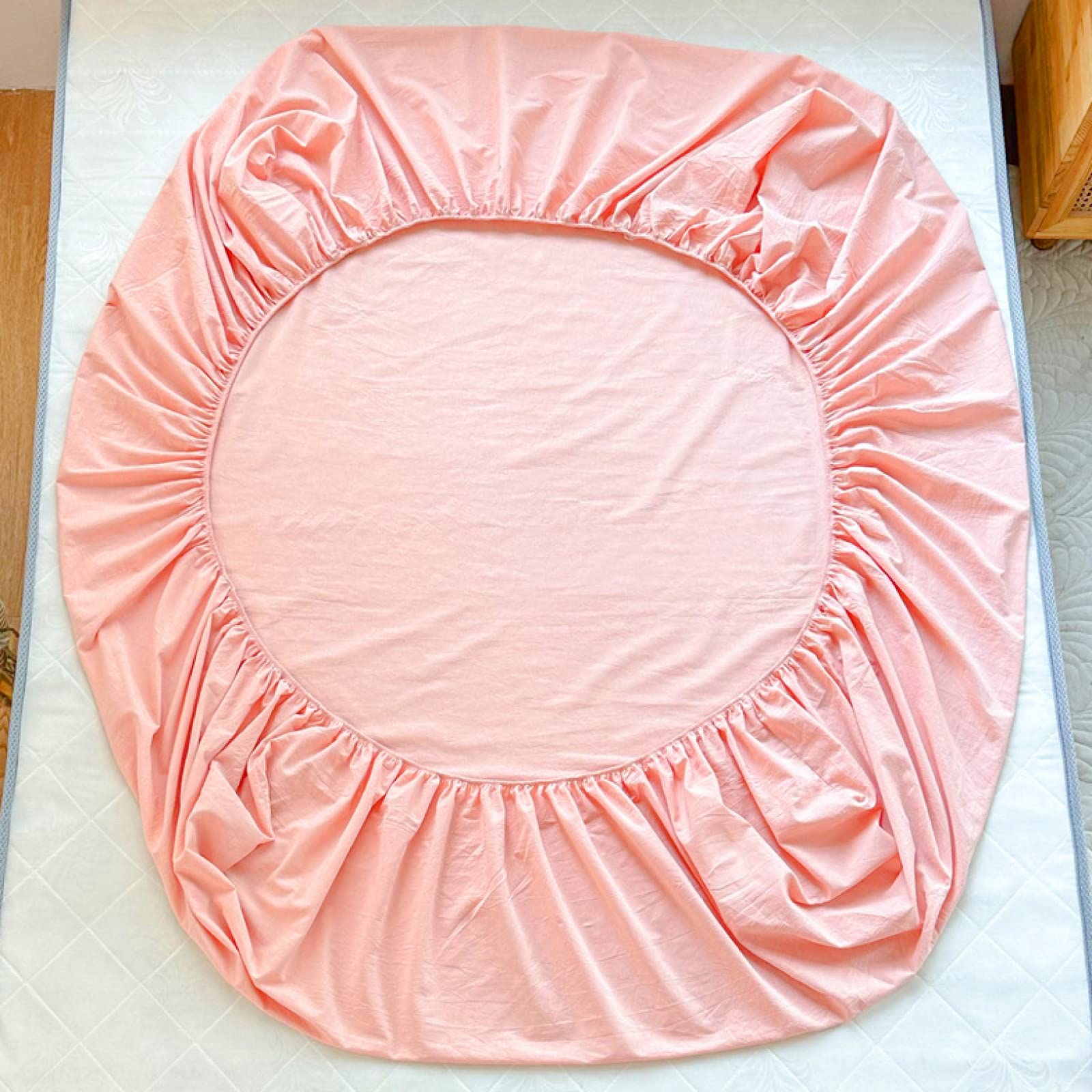 Sábanas bajeras de colchón de algodón puro de color sólido, protector de colchón para dormitorio, hotel, algodón lavado, funda de almohada a cuadros, marrón, 120 x 200 cm (2 unidades)