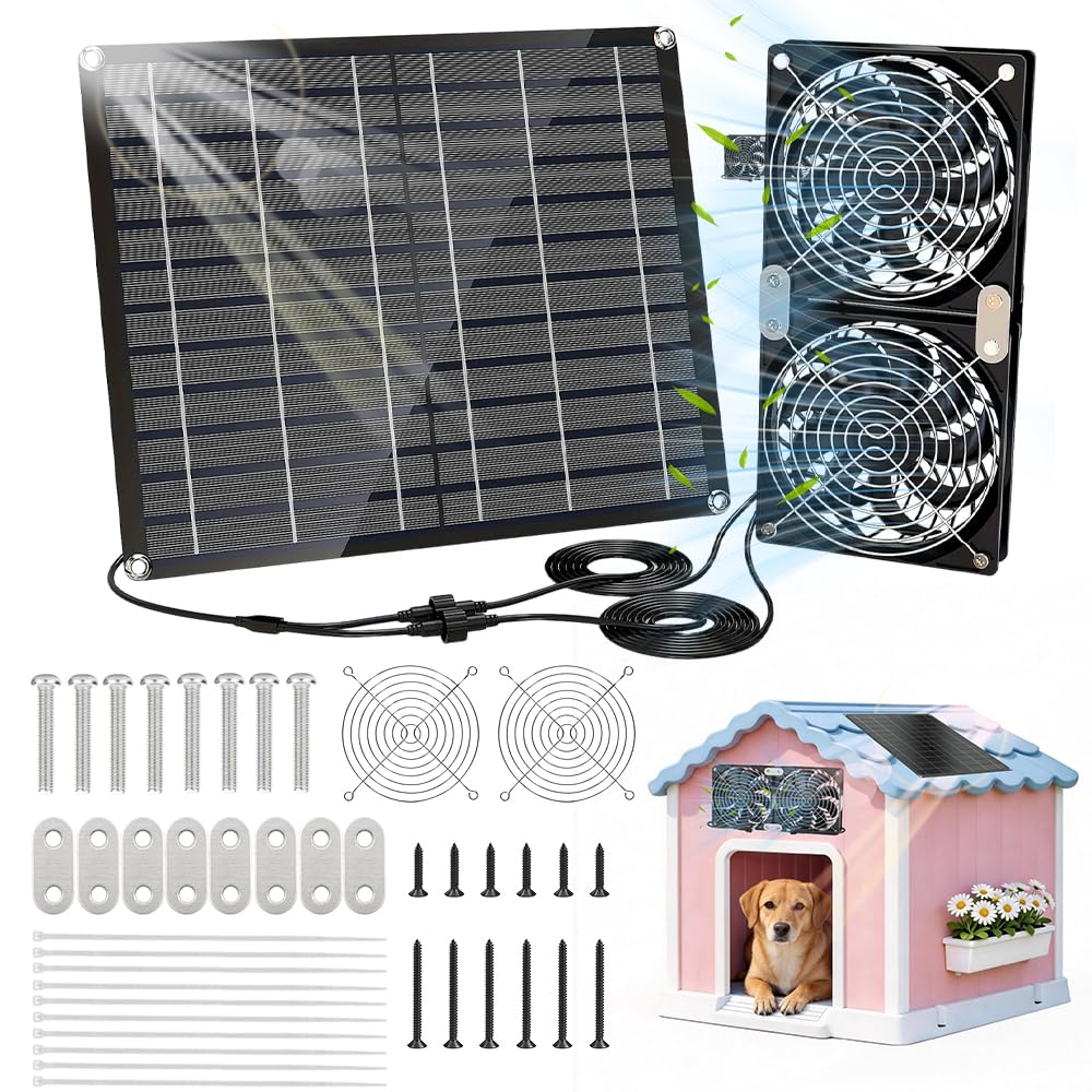 Kit de Ventilateur Solaire 15W IP65 Exterieur avec Panneau Solaire 3000RPM