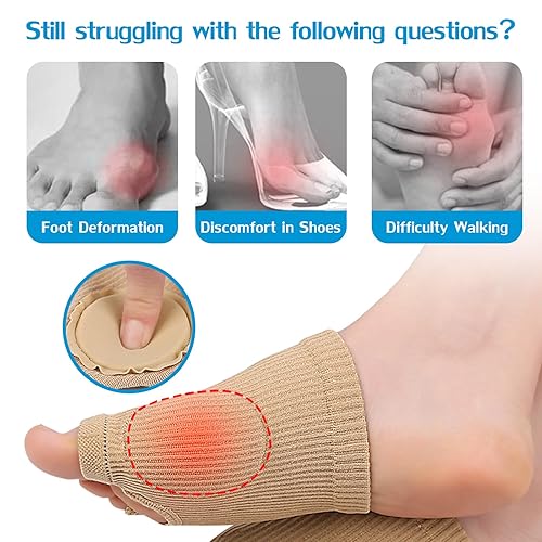 Miniatura 2 de Almohadillas para juanetes mejoradas, protectores de alivio de juanetes para el pulgar y el dedo meñique, transpirables para apoyo de día y noche,