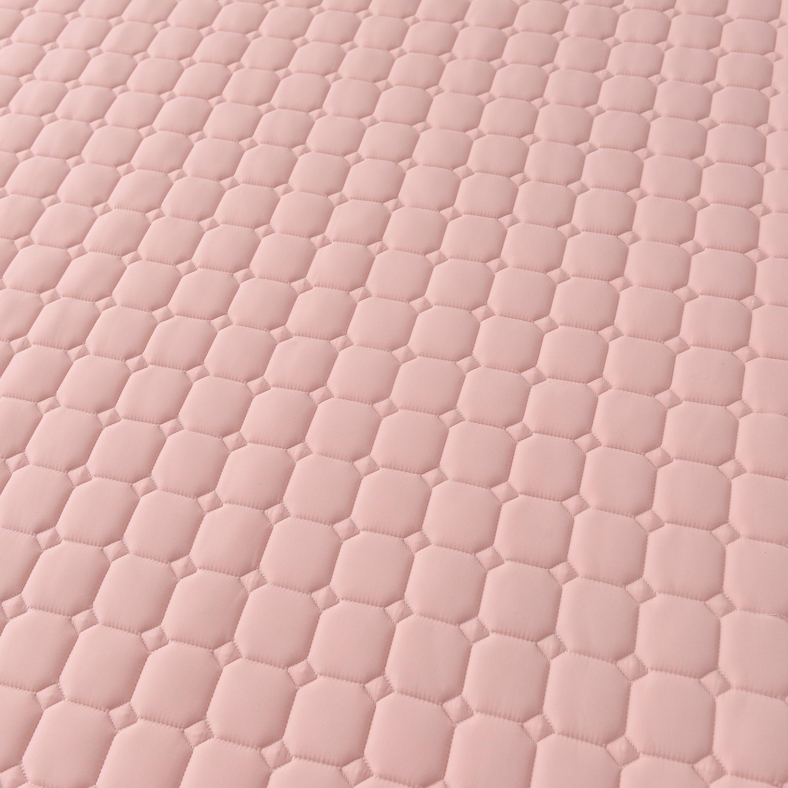 Odot Protector de Colchón Acolchado Color Sólido, Protectores de Colchón Funda de Colchón con 4 Bandas Elásticas Cubre Colchón Suave Comodo Sábana Protectora para Cama (200x220cm,Rosa C)