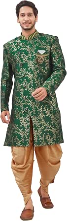 10 Best Eid Sherwani Styles to Elevate Your Festive Look in 2026 9 Indian Designer Wedding Festive Wear Jacquard Fabric Indo-Western Sherwani Pajama Set For Men