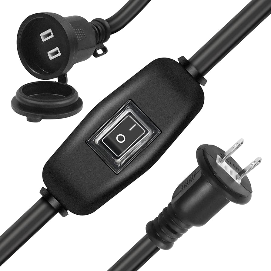 Amazon.co.jp: 屋外延長コード 2m 12A 125V 防水延長ケーブル 2芯