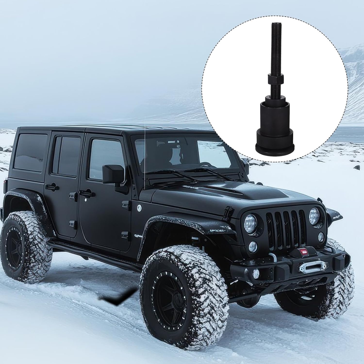 Luxshiny Inner Axle Seal Installation Tool Front Differential Seal Installer Precision Metal Construction for Off-Road Vehicles Automotive Repair