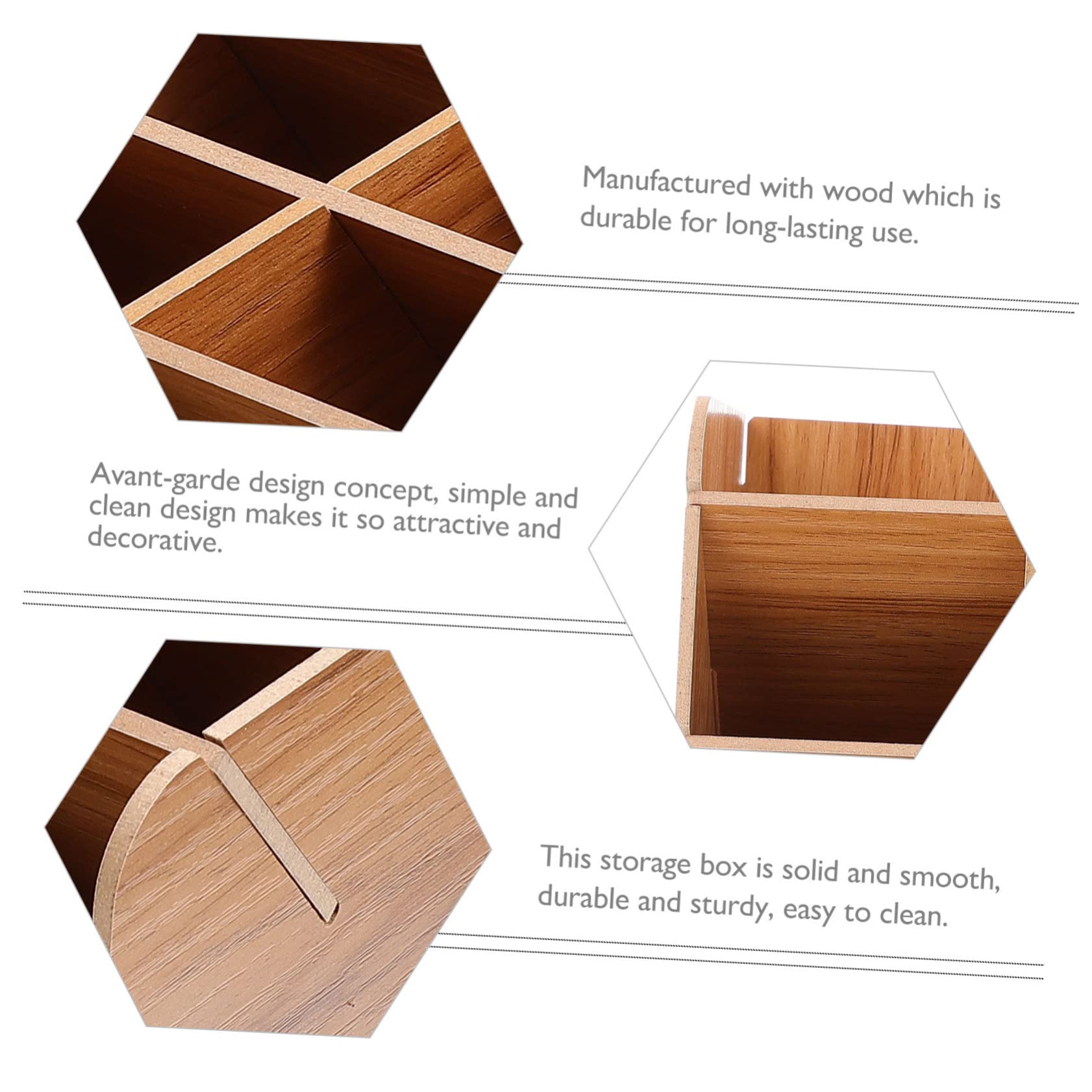 Portalápices de Madera de Cerezo B15, Organizador Multifuncional Múltiples Divisiones, Estante Práctico para Bolígrafos, Soporte de Escritorio para Oficina y Material Escolar
