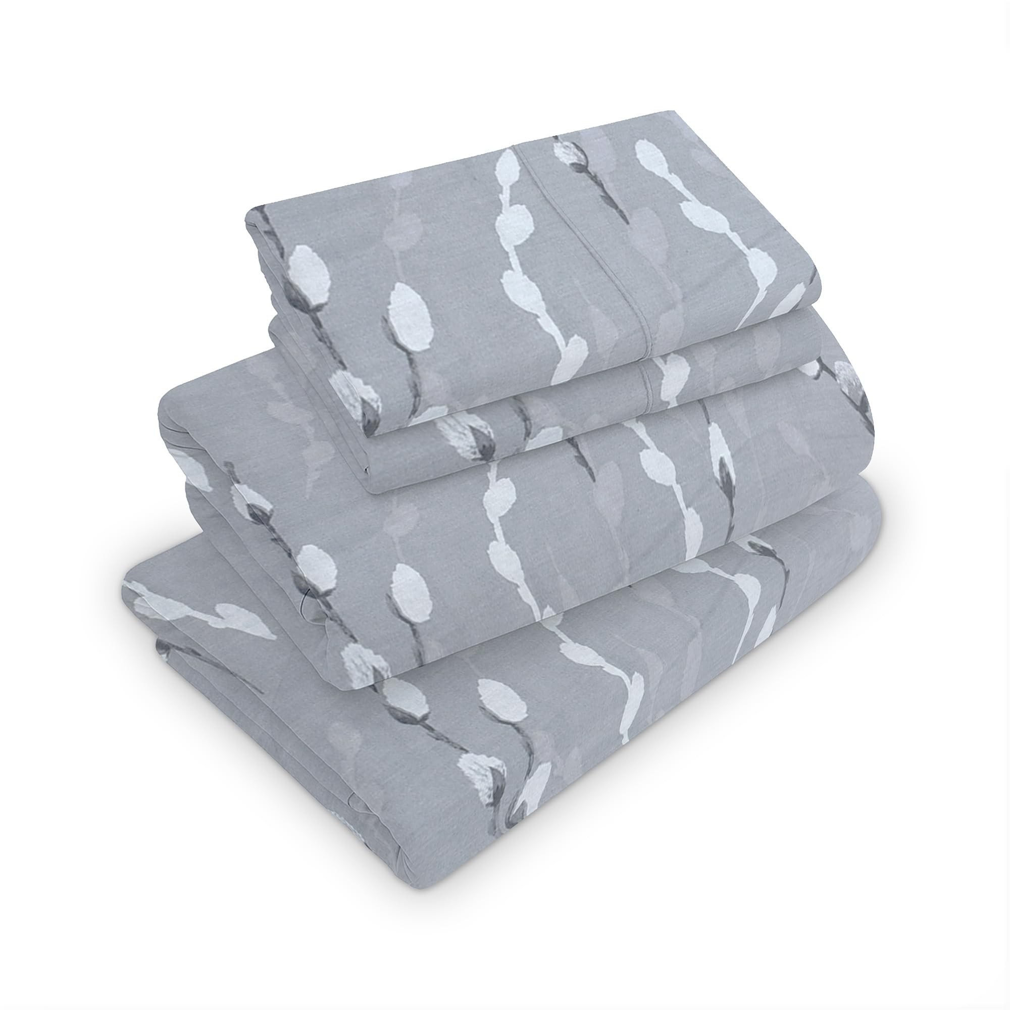 RAYBedding King Size Bed Sheet Set Floral โ 100% Egyptian Cotton 400 Thread Count | 4 Piece Soft Luxury Cotton Sheets | Includes 1 Fitted, 1 Flat Sheet & 2 Pillowcases
