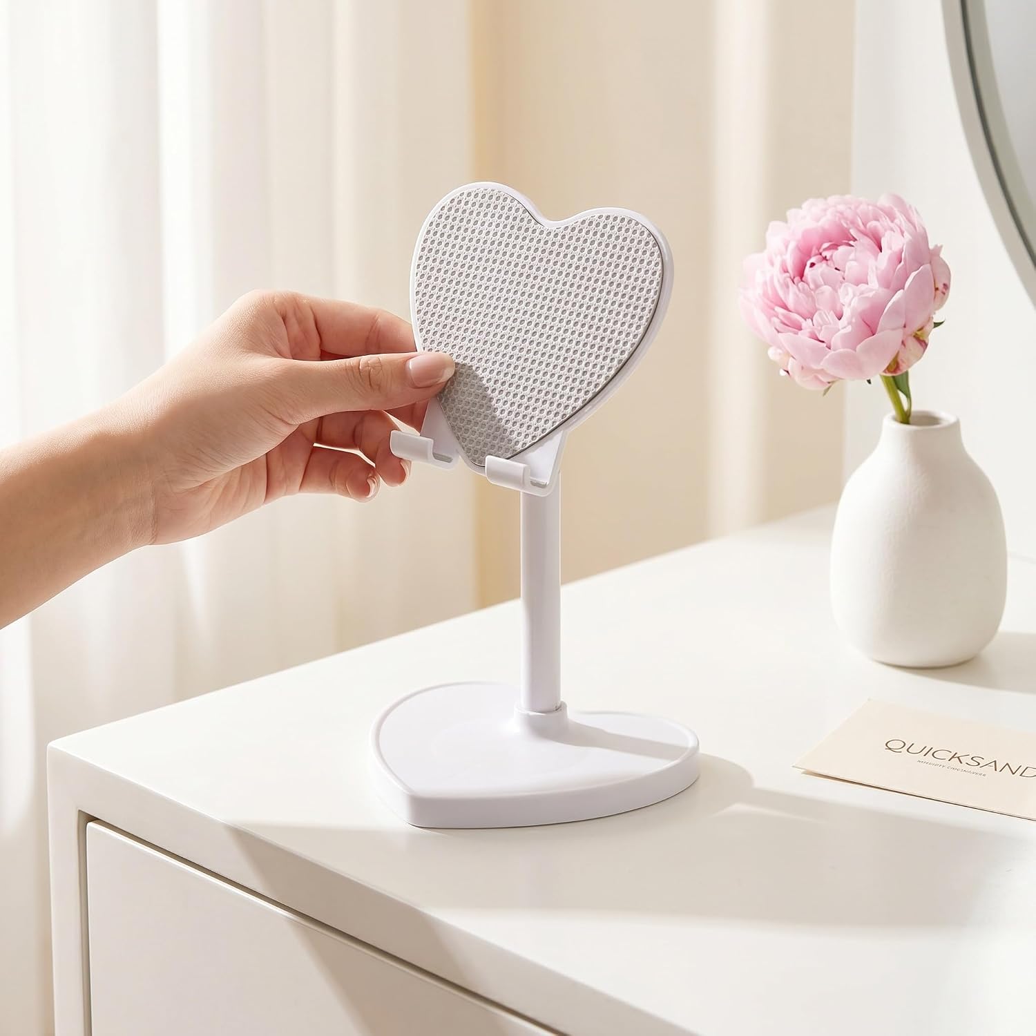 Heart Shaped Phone Holder Stand Adjustable Height for Smartphone Tablet image 5