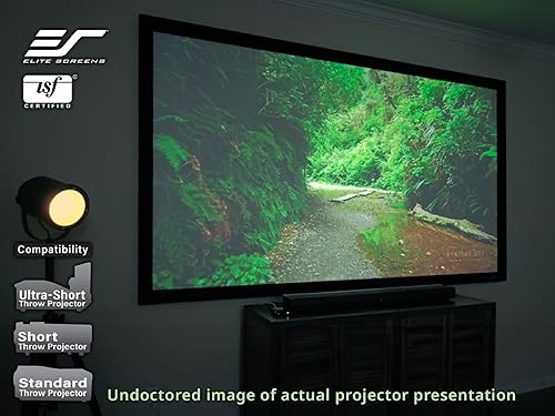 Miniatura 11 de Elite Screens Pantalla de proyector de marco fijo de 120" 169, 4K8K UHD CineWhite UHD-B, certificado ISF, compatible con USTCortoEstándar, SB120WH2