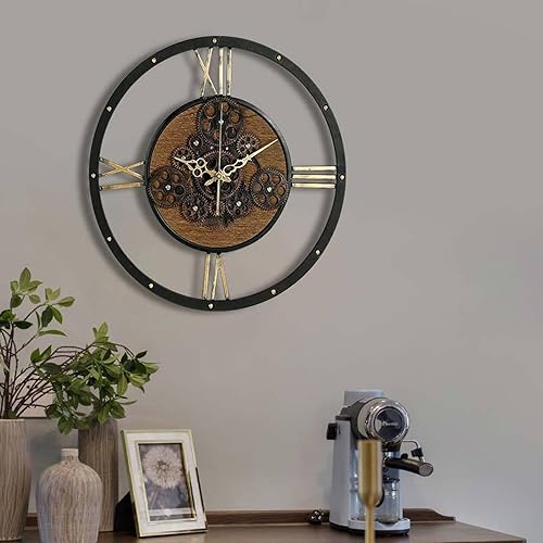 Miniatura 8 de Reloj de pared retro de 19 pulgadas, estilo industrial personalizado para decoración de pared, reloj de lujo, utilizado en dormitorio, sala de estar