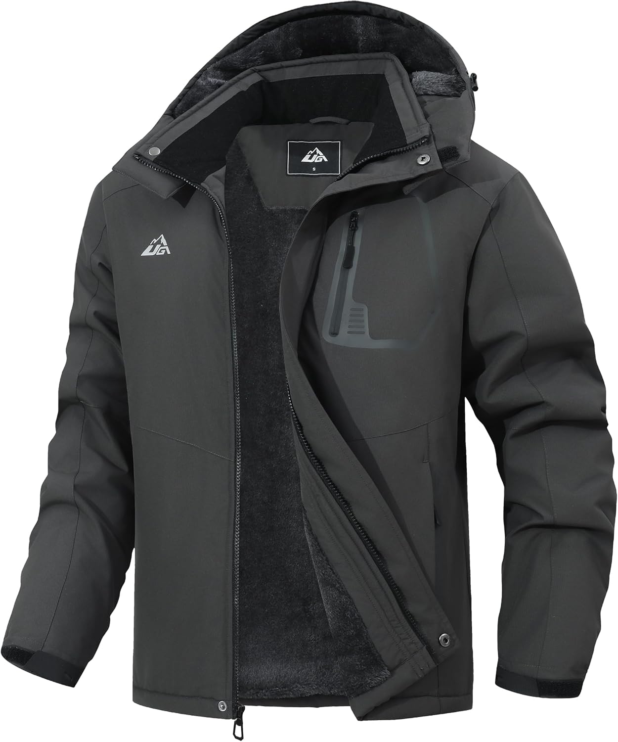 UTWGN Men's Winter Ski Jacket Waterproof Snow Coat,Adjustable Hood & Multiple Pockets for Cold Weather Protection