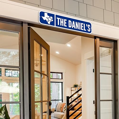 Miniatura 3 de SmartSign Personaliza tu propia señal de calle azul con el logotipo del estado de Texas 6" x 24" de aluminio reflectante 3M EG