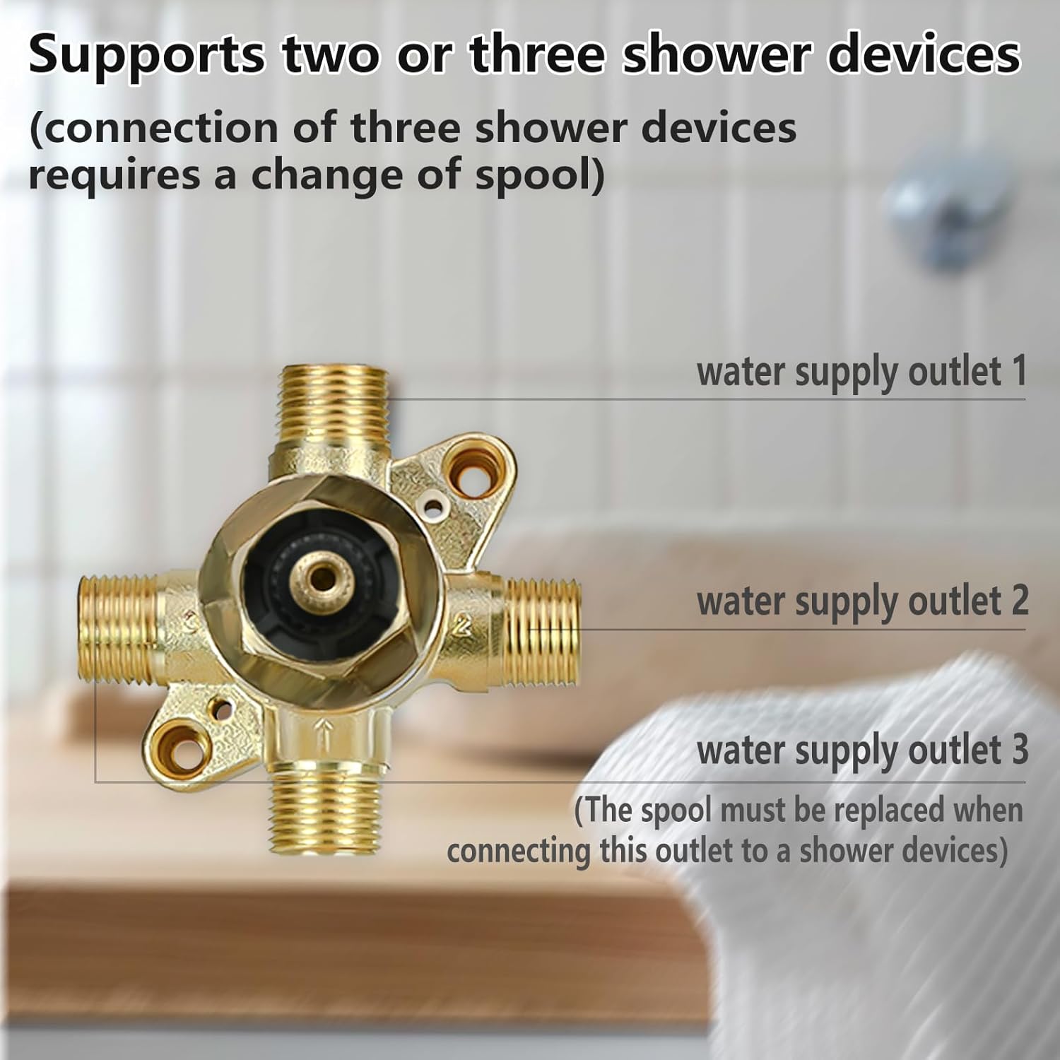 Upgraded U231CI 2 or 3 Function Integrated Transfer Valve, Replaces U231CI Shower Valve to control 2 or 3 showers with CC/IPS Connection (Brass) Compatible with MOEN M-CORE Shower Systems