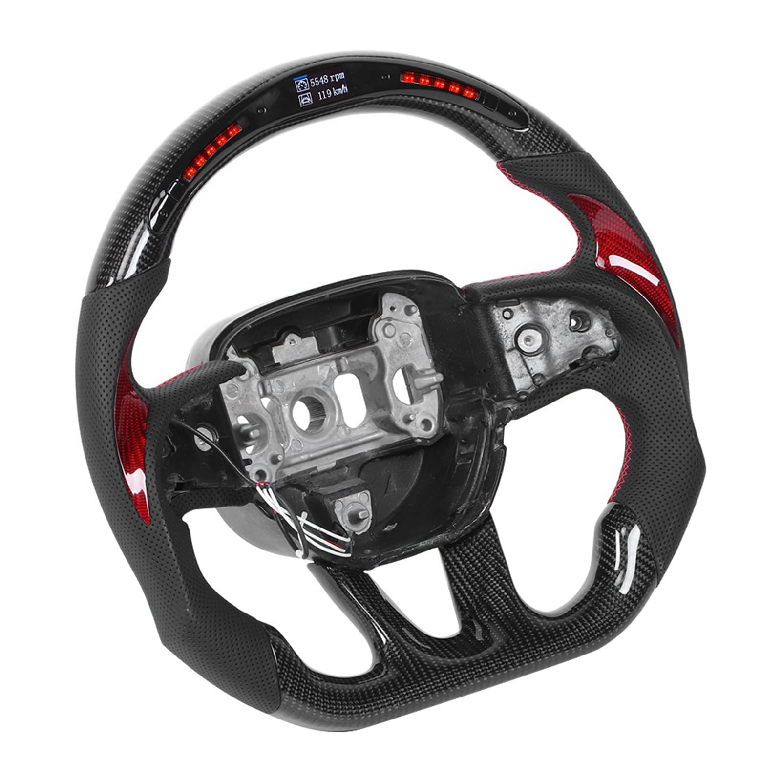 Wyświetlacz LED Race Kierownica z Włókna Węglowego dla HELLCAT 2015-2020 Zmodyfikowane Akcesoria Samochodowe