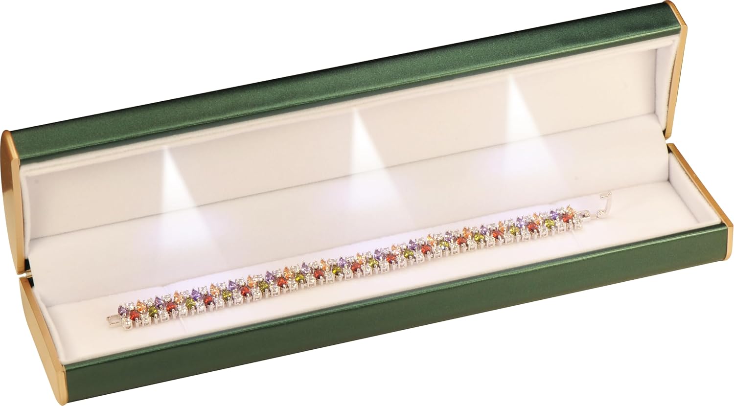 LAODA Green Bracelet Necklace Chain Jewelry Gift Box with Three LED Lights image 4