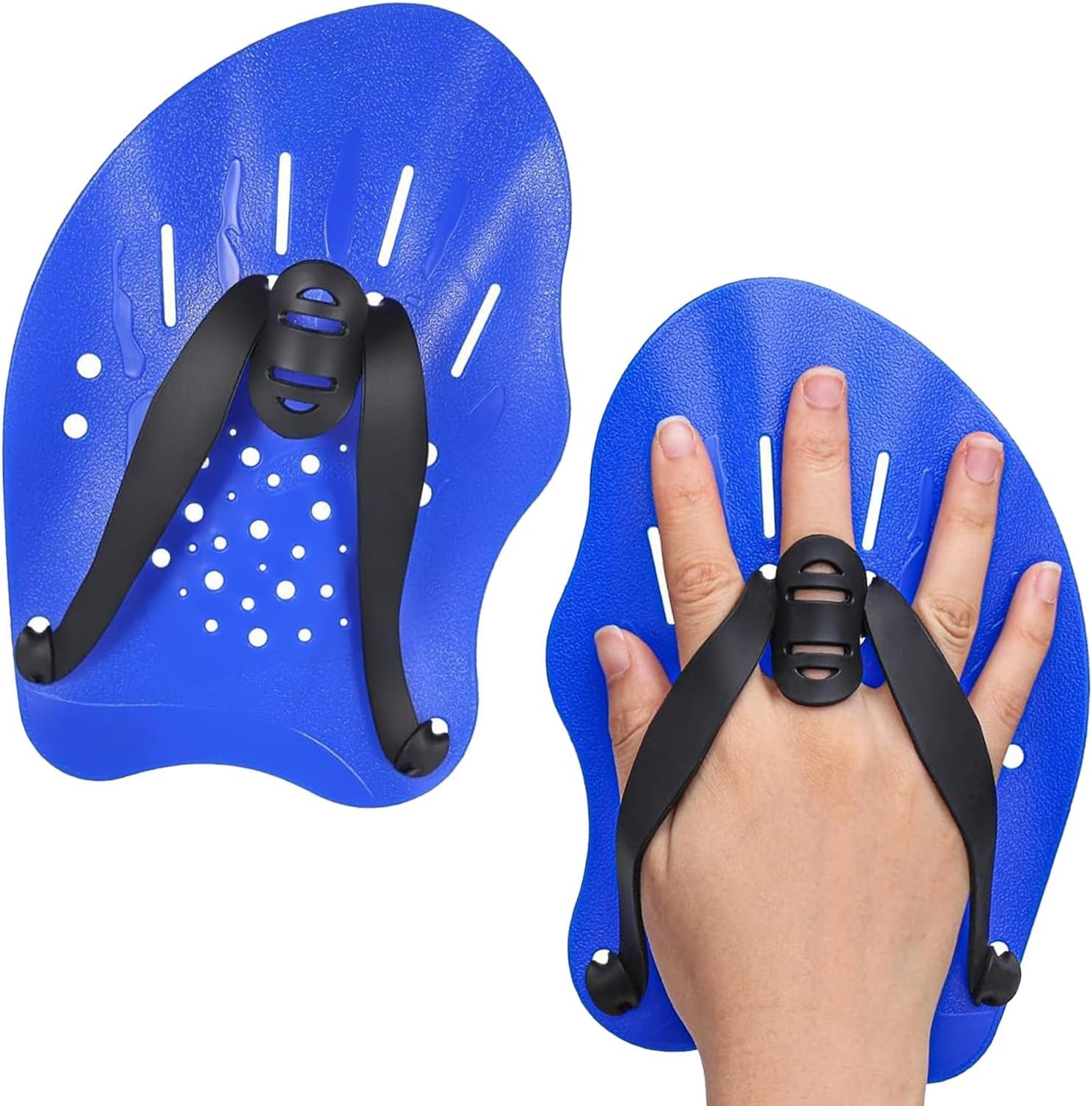 SPOCCO | Swimming Hand Paddles Training Paddles with Adjustable Straps Swimming Fins Hand Paddles Gloves for Swim Training Water Resistance, Swimming Gear for Kids, Youth, Women, Men - 105