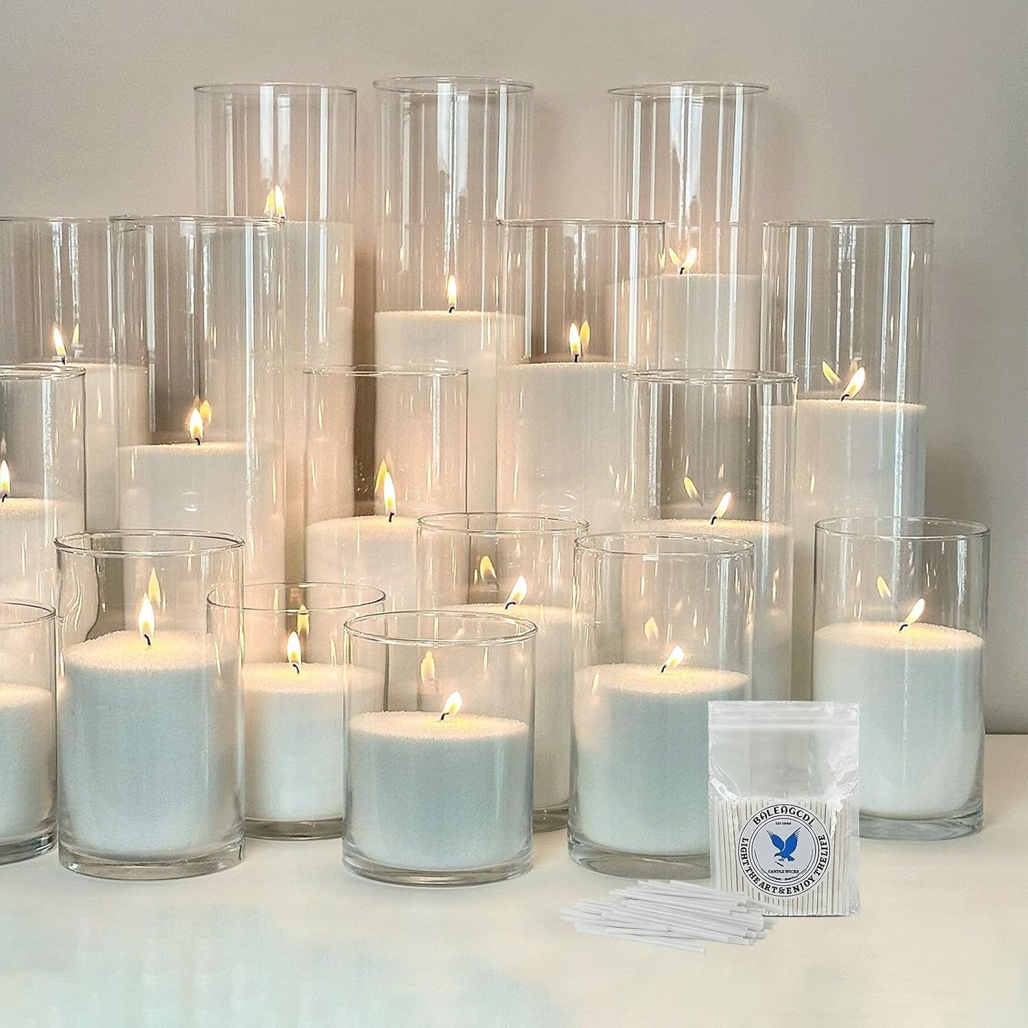 Pearled Candle Extra Wicks 500 Pack for Pearled Candle Making - 2 Inch White Cotton Candle Wicks in Bulk for Candle Making DIY