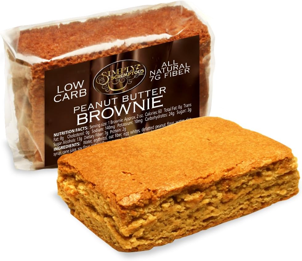 Simply Scrumptous Low Carb Fat Free Peanut Butter Brownies