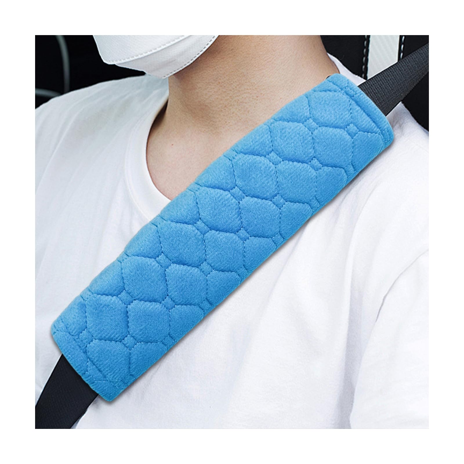 2 PCS Car Seat Belt Cover Pad, Auto Seatbelt Protector Pads for a More Comfortable Driving, Soft Comfort Shoulder Strap Harness Pads, Car Accessories for Truck SUV Backpack (Blue)