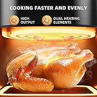 Vista 6 de Freidora de aire, freidoras de aire de 6 cuartos de galón con pantalla táctil de vidrio, ventanas transparentes, horno freidora de aire inoxidable