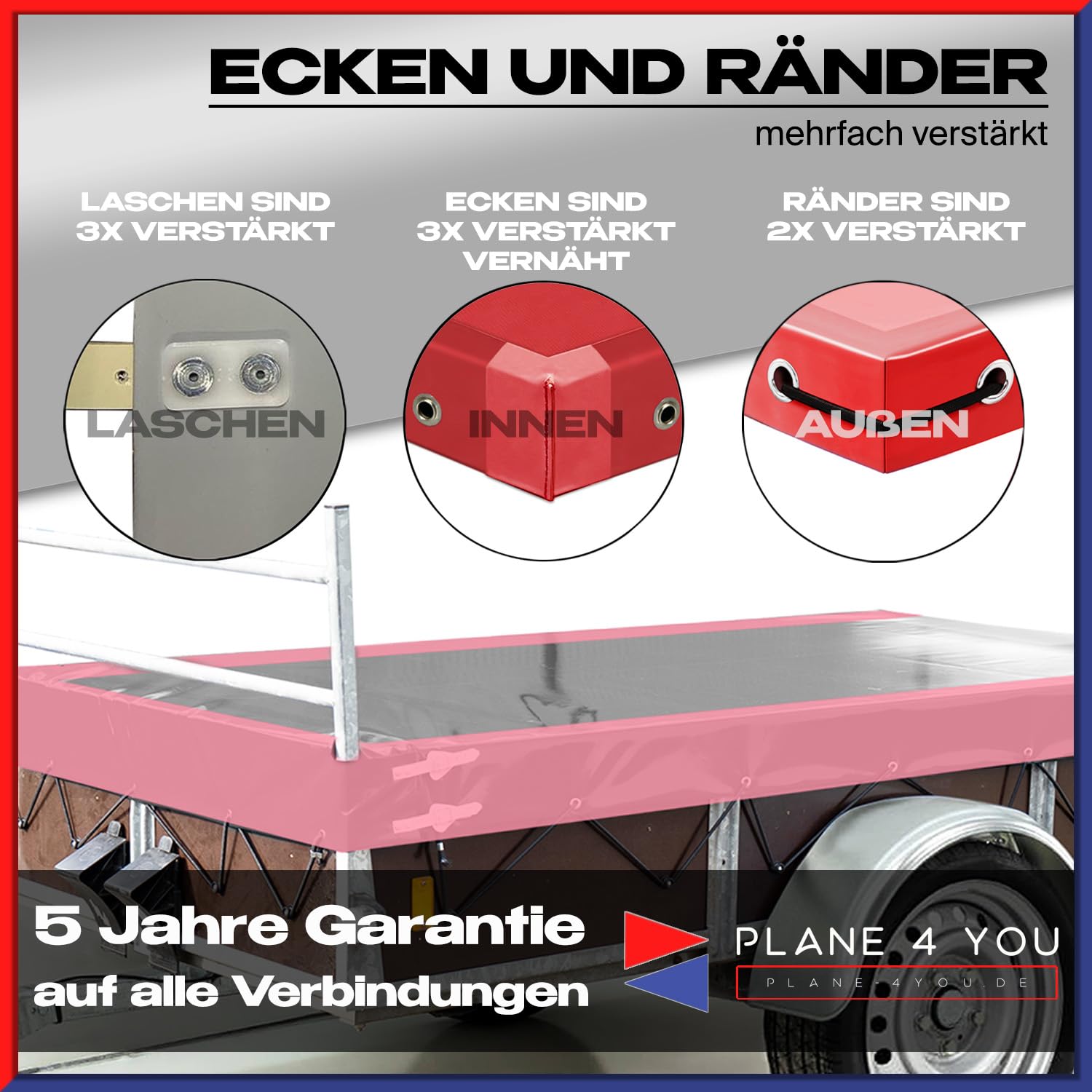 Anhängerplane für Saris Anhänger, Nach Maß | Hochwertige, Wasserdichte PVC Abdeckplane, Personalisiert