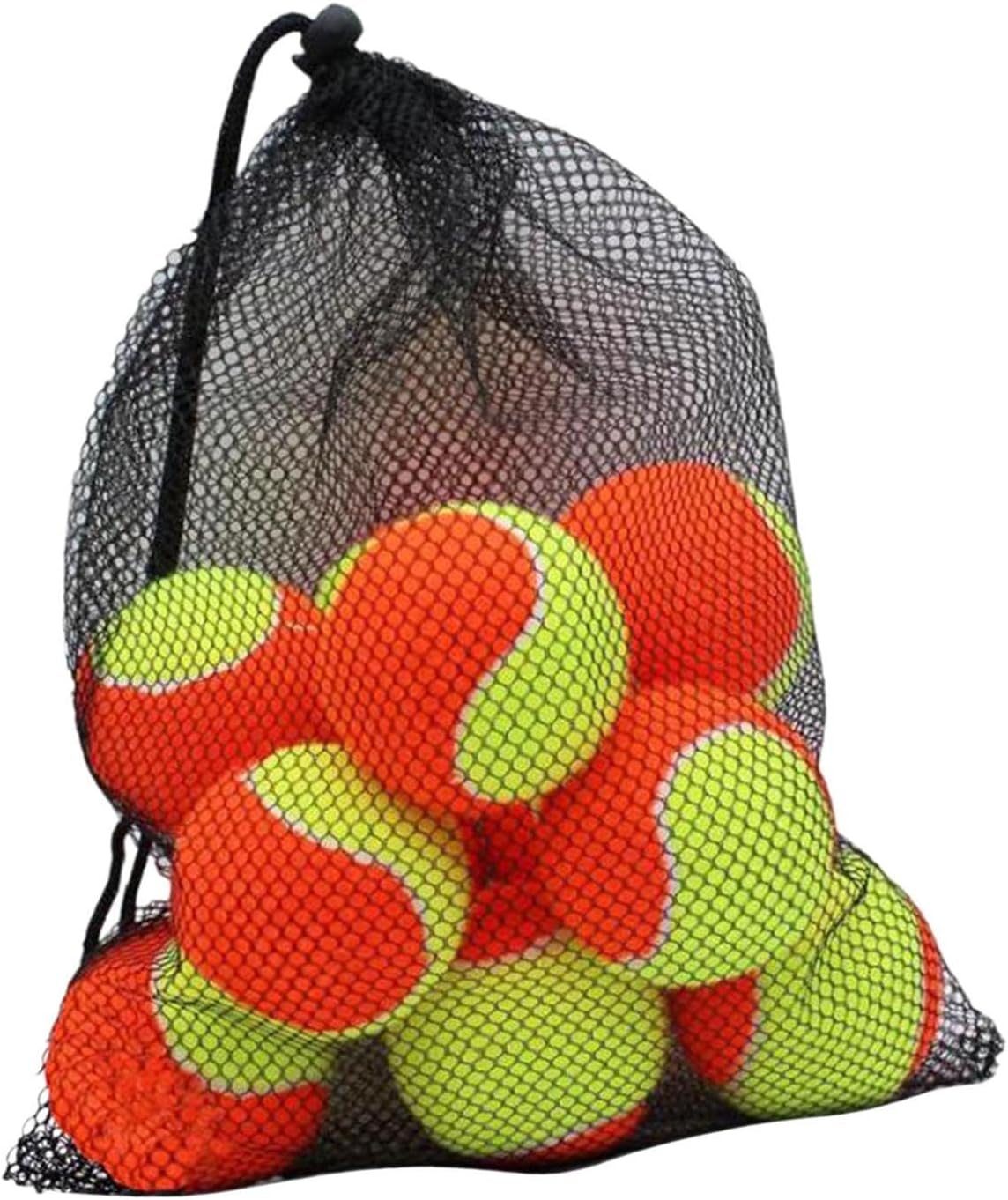 12 Pieces Tennis Balls Practice Balls Training Balls Elastic Balls with Rubber Felt Material and Drawstring Bag Suitable for Kids Adults Sports Exerci