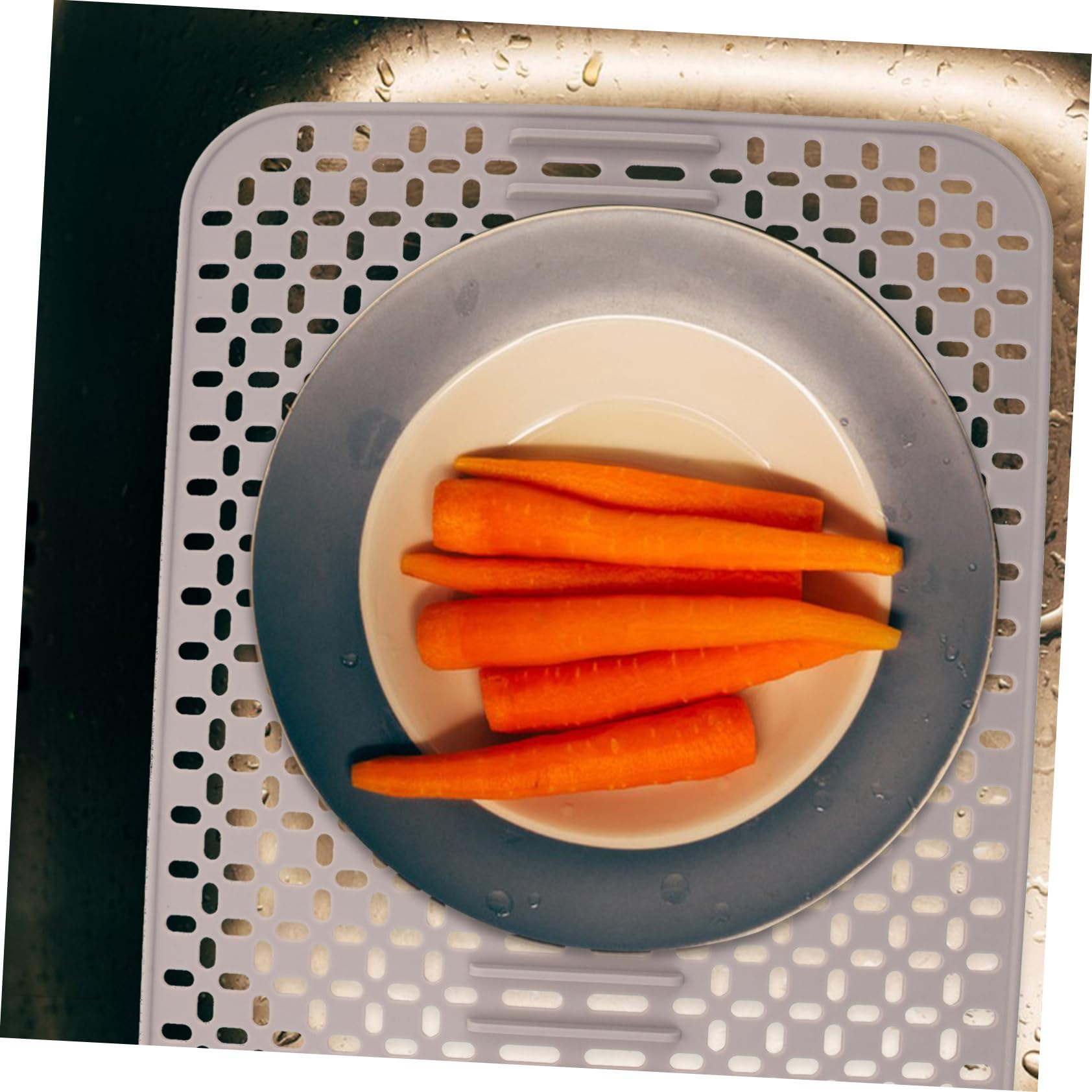 LIFKOME Tappetino Lavello Cucina in Silicone, Drenante e Antiscivolo, Protegge Fondo del Lavello, per Piatti Delicati e Tazze da Tè, Facile da Pulire