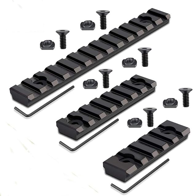 3 Packs Aluminum M-L-o-k Picatinny Rail, 5 Slot 7-Slot 13-Slot Lightweight M-L-o-k Picatinny Rail Section Accessories for M-L-O-K Compatible System