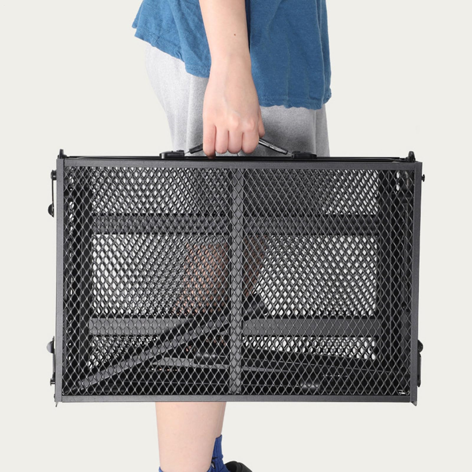 Mały Składany Stolik 60 x 40 cm Biurko Podróżne Z Blatem Siatkowym