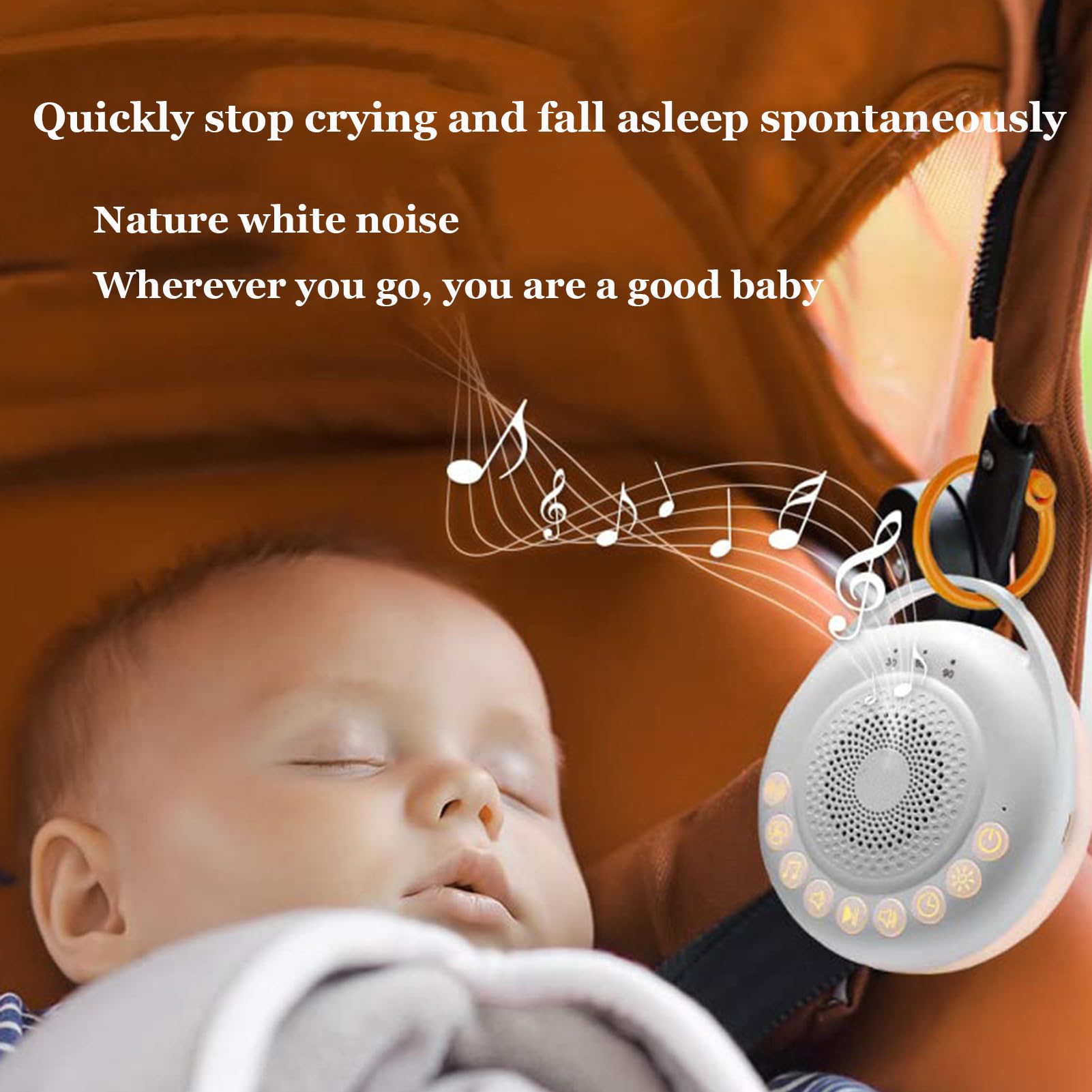 Máquina para Dormir con Ruido Blanco, 26 Sonidos relajantes, 7 Luces nocturnas, con Anillo Antideslizante y Recargable por USB, Terapia pequeña, para niños, Viajes y hogar.