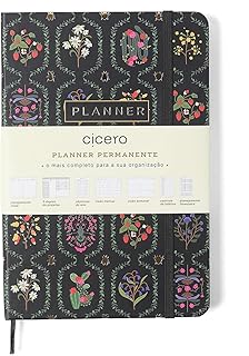 PLANNER PERMANENTE CADERNETA CICEROS JARDIM 14X21 PRETO