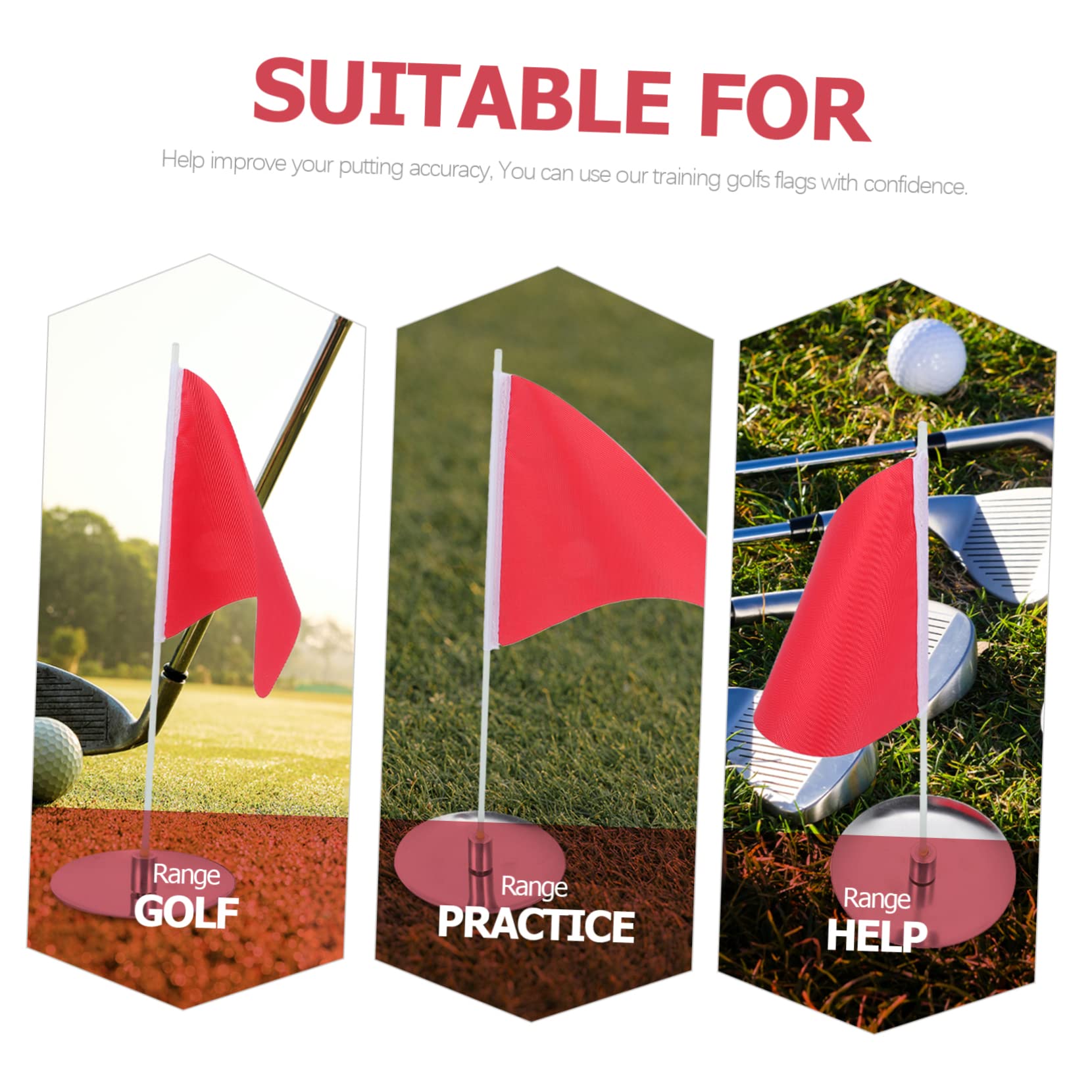 LIOOBO Golf Cup Flag 2-piece Set Golf Hole Cup Tray Golf Practice Flag Putting Golfing Flags