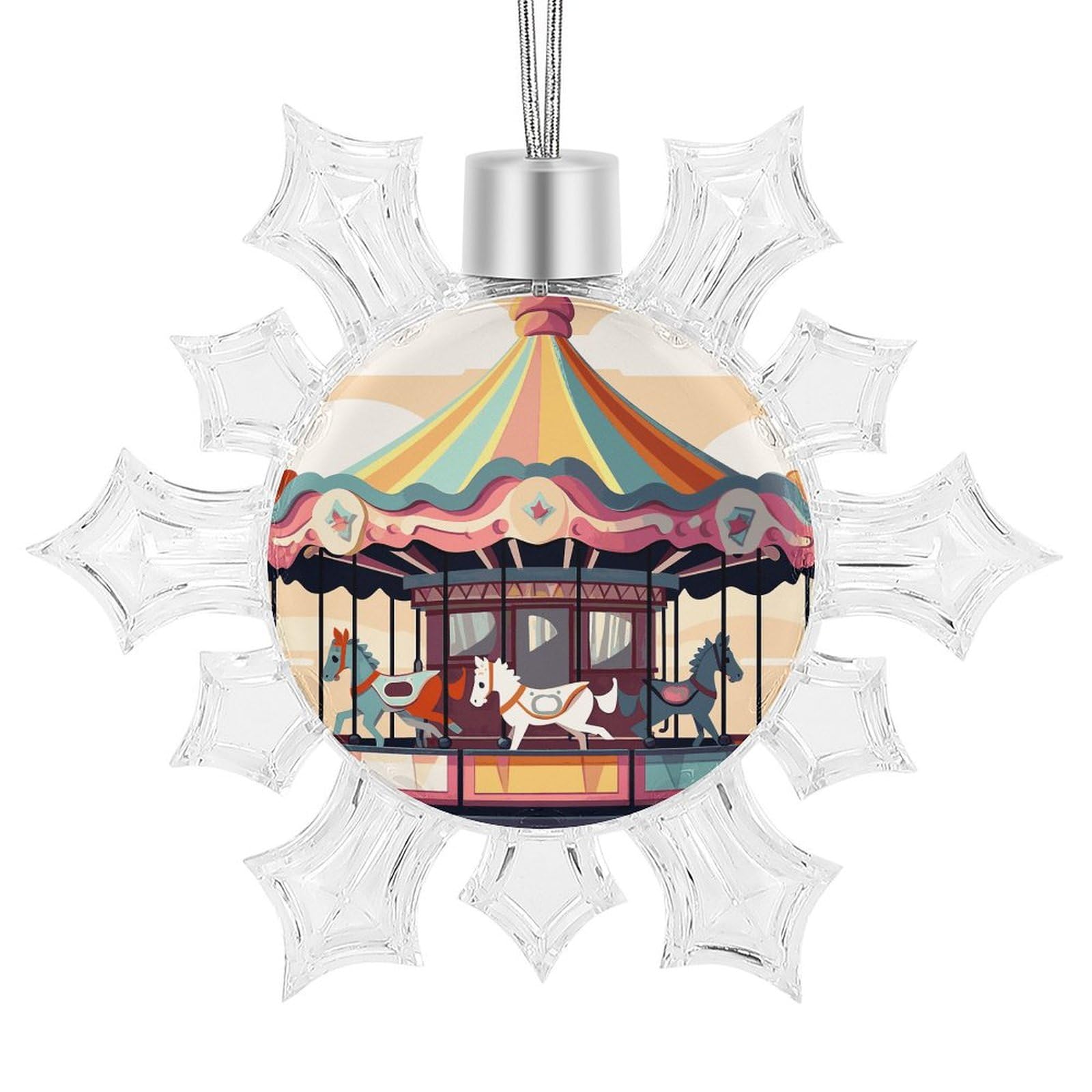 Décoration de Noël flocon de neige plastique aluminium durable