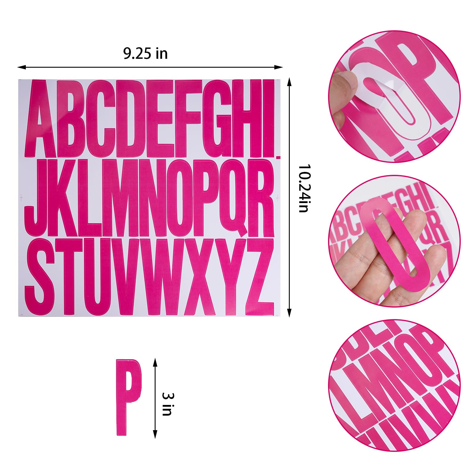 3 inch 12 Sheets Alphabet Stickers, 12 Colors Self Adhesive Vinyl Letter Stickers Aesthetic, Waterproof Letter Sticker for Water Bottles, Door, Car, Scrapbooking, Poster, Cup