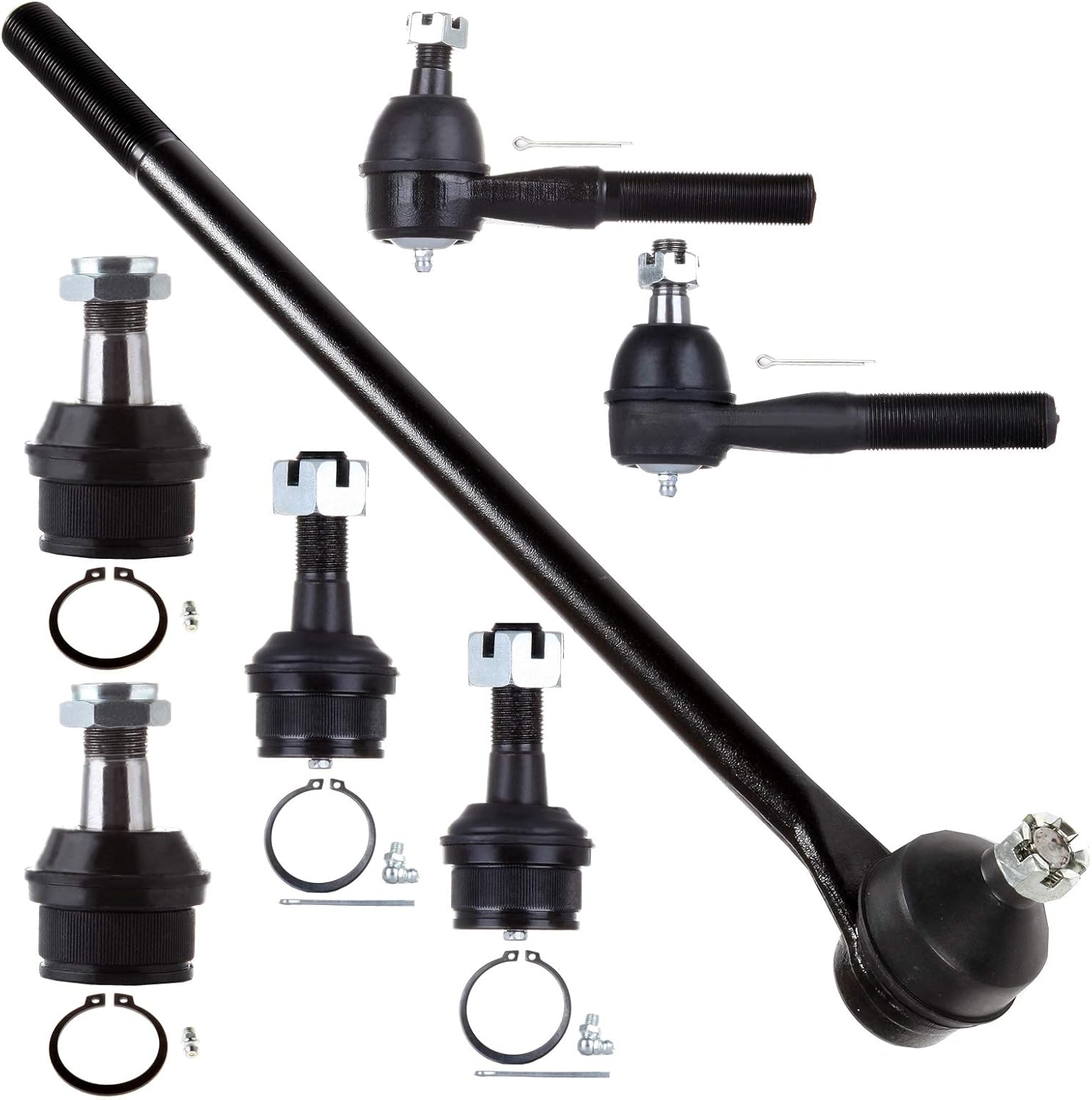 SCITOO 7pcs Front Suspension Kit Inner Outer Tie Rod End fit 1987-1996 for Ford for F-150 1980-1996 for Ford Bronco Upper Lower Ball Joint