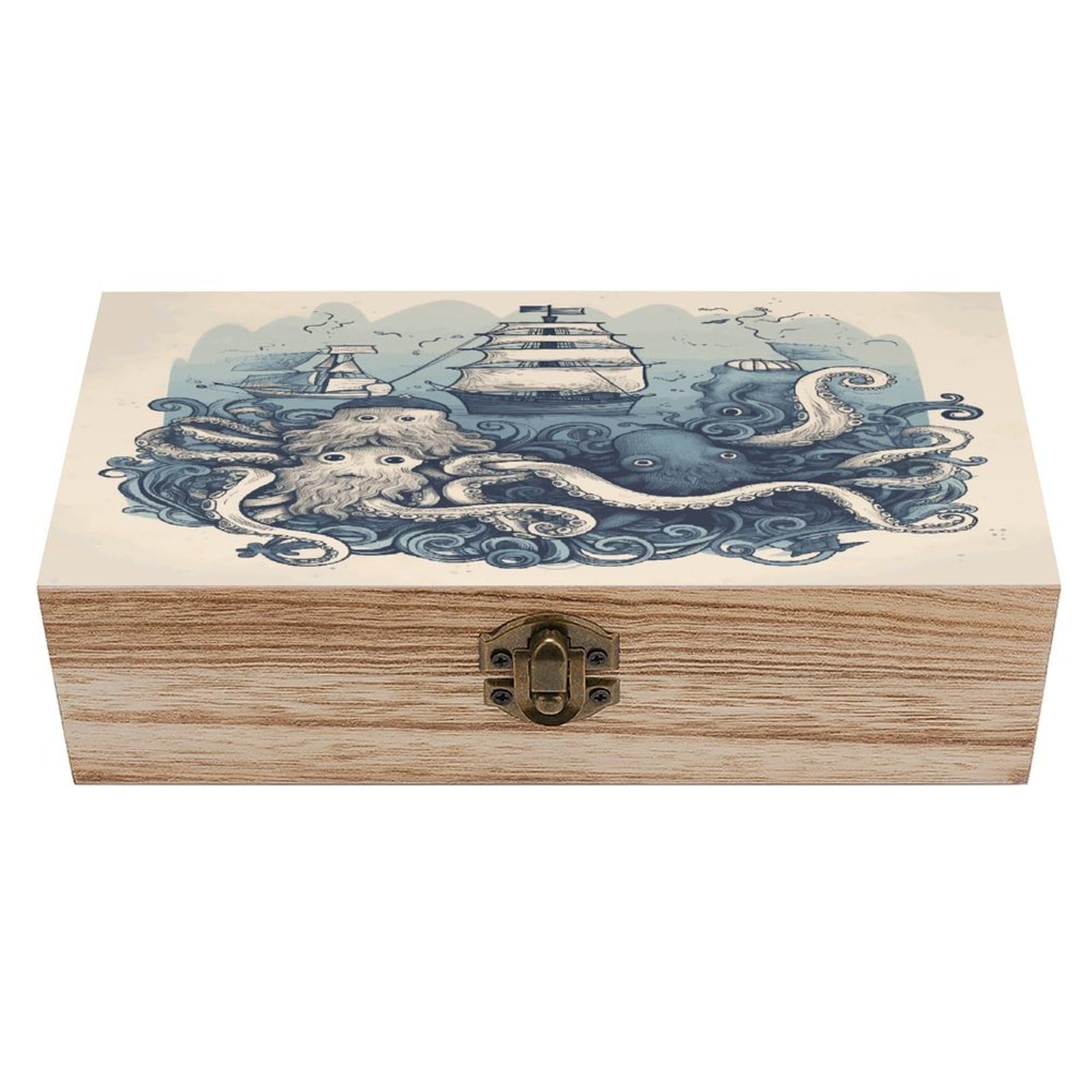 VstaDank And Friends Wooden Storage Box Wooden Keepsake Box with A Hinged Lid Fashion Memory Treasure Boxes Decorative Jewelry Case for Crafts Photo Home Decor Wood Gift Box