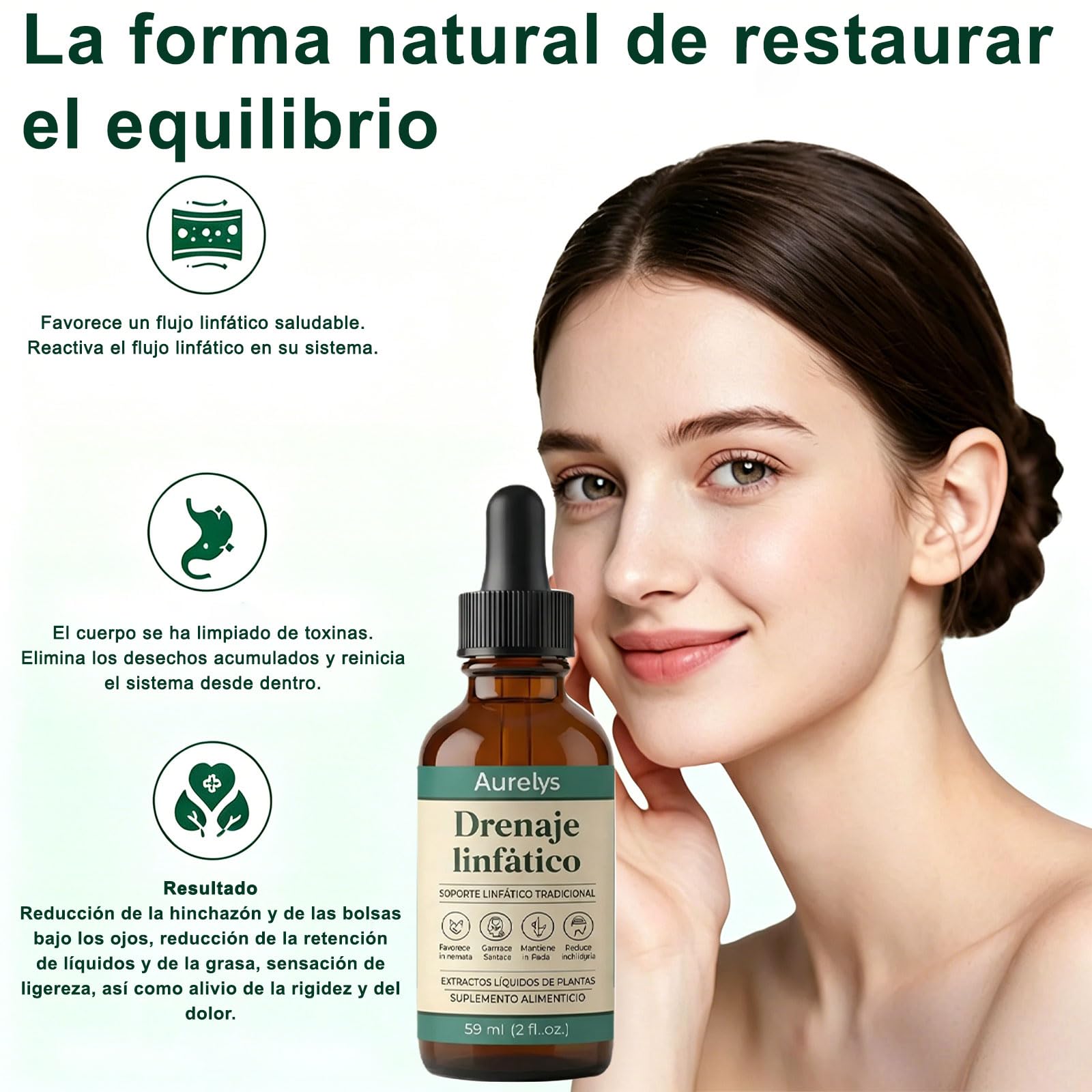Aurelys Drenaje Linfático Gotas, 2026 Nuevas Gotas de Drenaje Linfatico para Piernas y Abdomen, Naturales a Base de Hierbas, para hombres y mujeres (1)