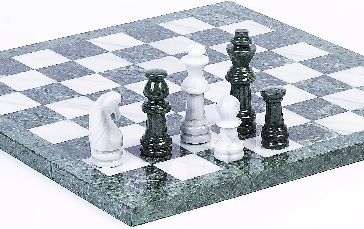 Central Park South Deluxe Marble Chess Set - Extra Large King Height 4 1/4"
