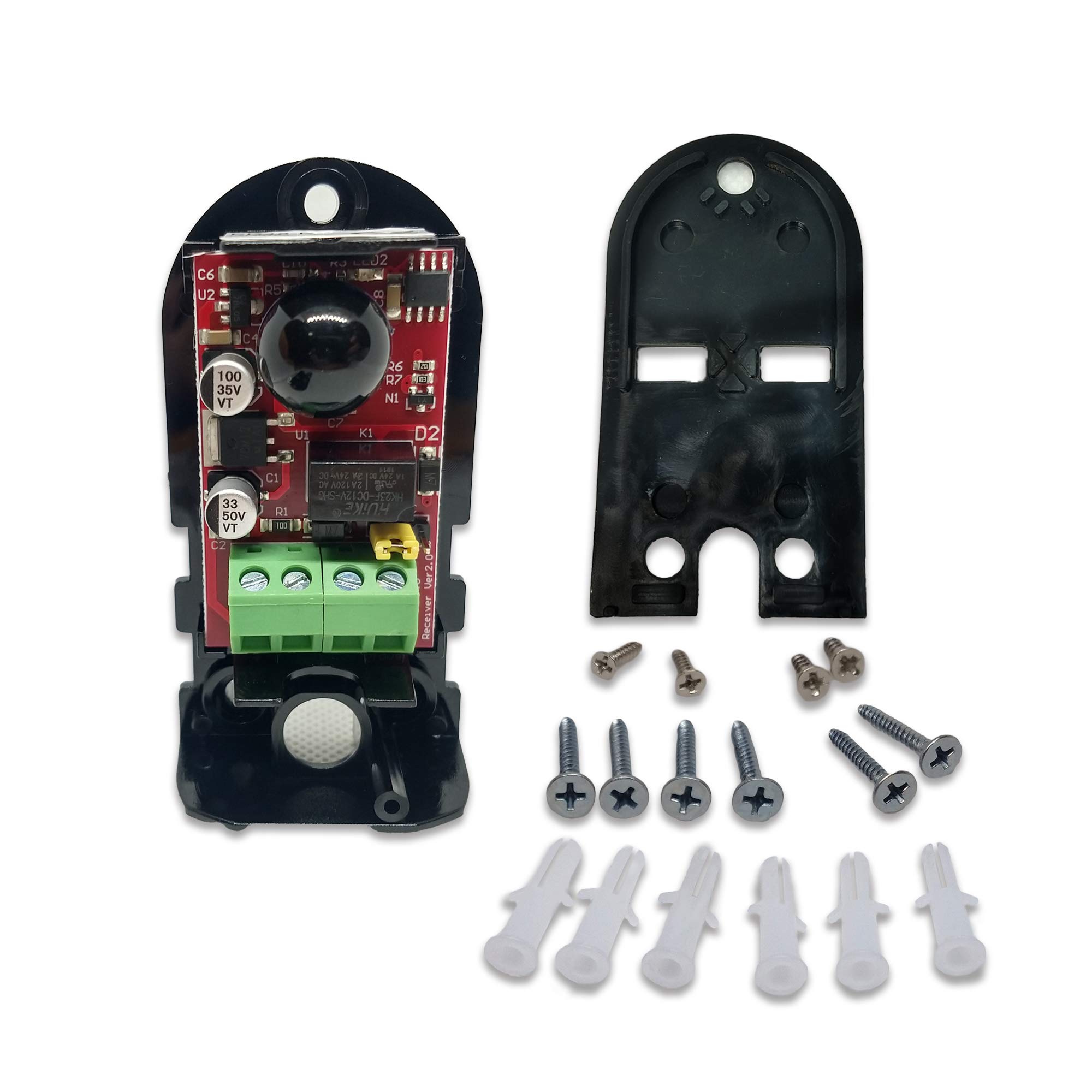 APRIMATIC ER48 – Coppia Fotocellule Universali - A infrarossi – DC 12-24V – Da Esterno - Applicazione a parete – Compatibili con qualsiasi impianto di automazione cancello - Nero