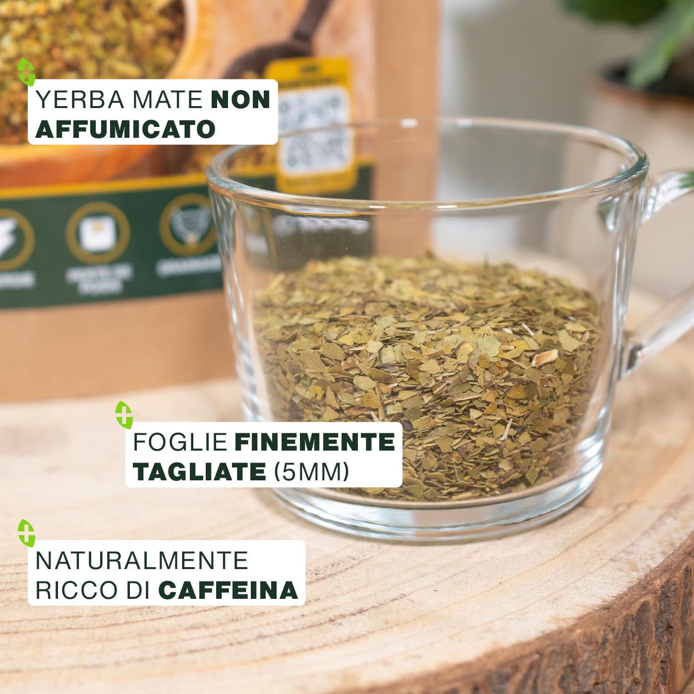 Yerba Maté BIO 1KG | Maté verde non affumicato | 100% foglie, senza steli | Energia, alternativa al caffè | Qualità superiore