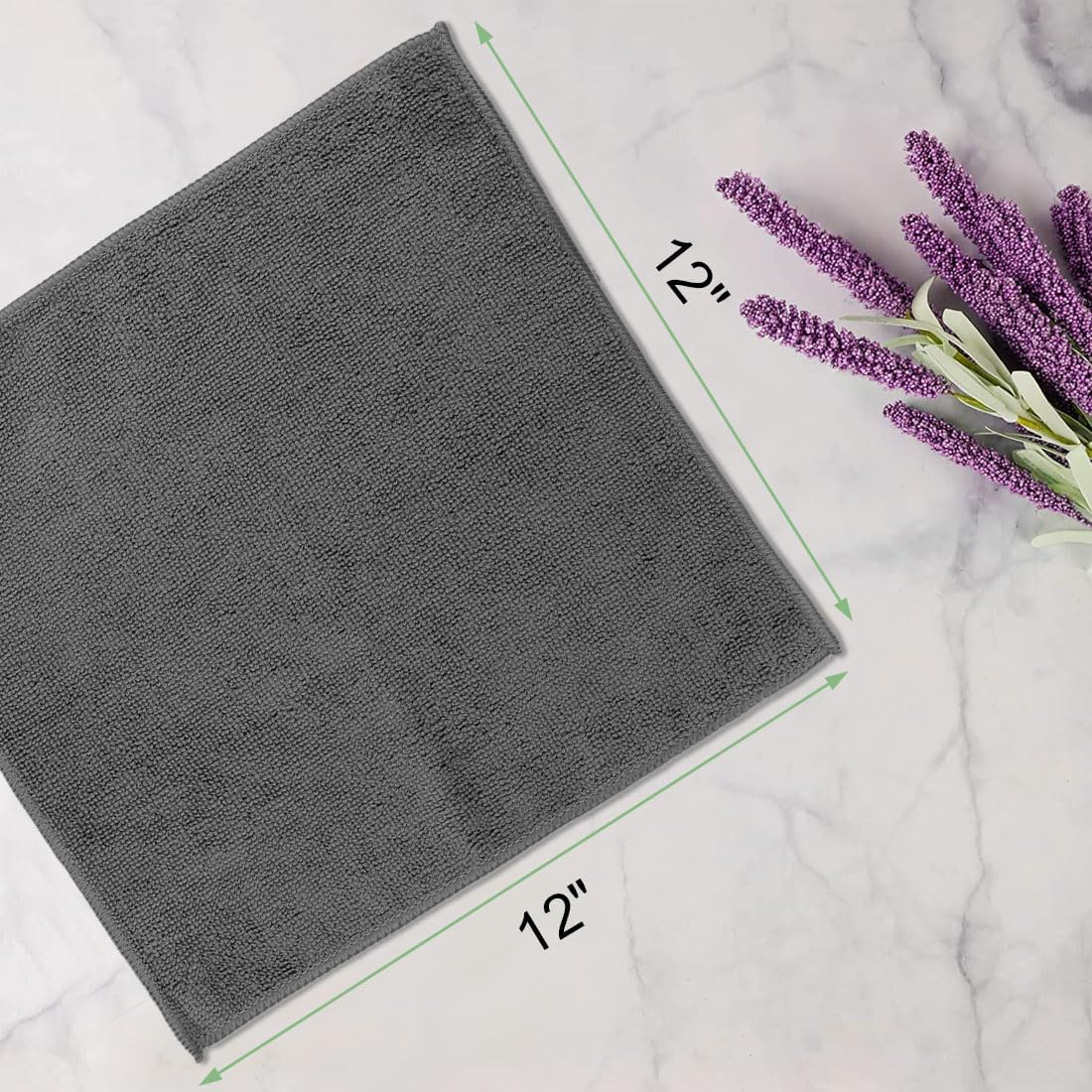 Washcloths Bulk - 100 Pack - Face Towels (12" x 12") 12 Pack Makeup Remover Cloths - Grey