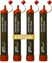 GunZee Personal Water Filter Straw, Reusable Straws for Drinking Clean, Filtered Water, Portable & Lightweight, Ideal for Camping, Hiking, Fishing, and Backpacking, Survival Gear and Supplies, 4-Pack