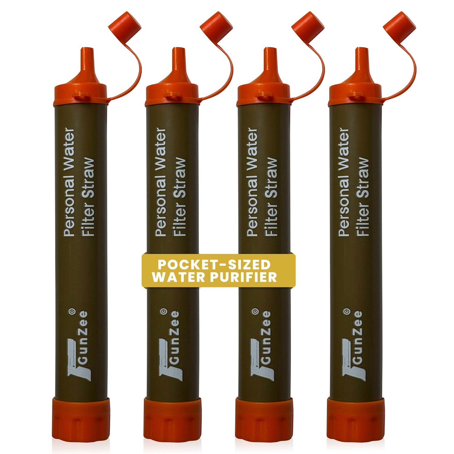 GunZee 4-Pack Water Filter Straws for Clean Drinking on the Go GunZee 4-Pack Water Filter Straws for Clean Drinking on the Go