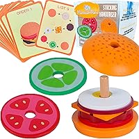 Vista 1 de Montessori Mama Hamburguesa apilable, crea un apilador de secuenciación de hamburguesas, juguetes de terapia ocupacional, juguete multicultural