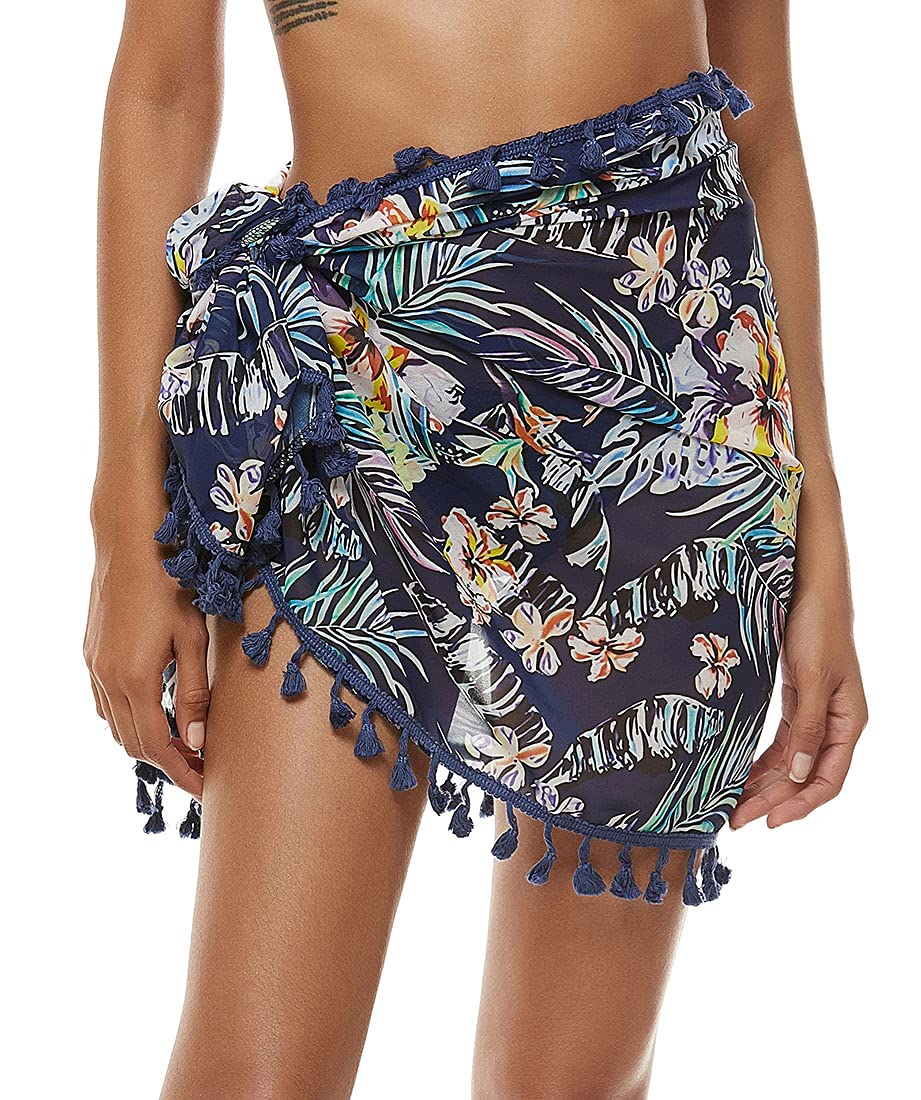 Davicher Mujeres Sarong Beach Pareo Tassel Beach Falda Pareo Seaside Mujeres Vestido de Playa Mujeres Bikini Cover Up Multiusos Beach Wrap Sarong Cover Ups