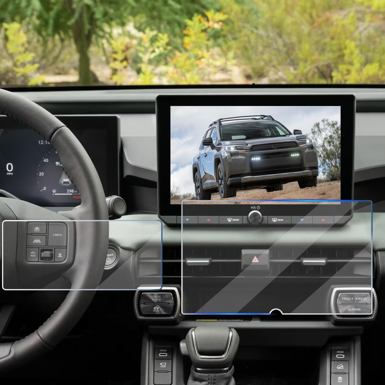 2 Pack Screen Protector For Toyota RAV4 2026,10.5" Infotainment + 12.3" Gauge Tempered Glass Film For LE/SE/XLE Premium/Woodland Accessories