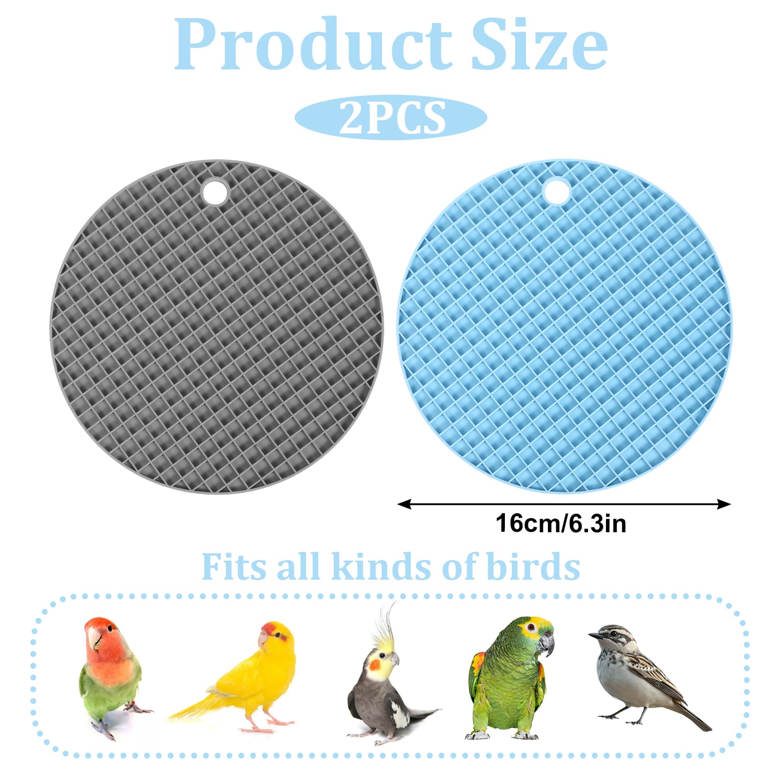 2PCS Bird Slow Feeder Mats, Bird Foraging Toys Puzzle Foraging Toys for Birds Interactive Bird Foraging Toys for Parrot, Cockatiel, African Grey, Budgies, Conure