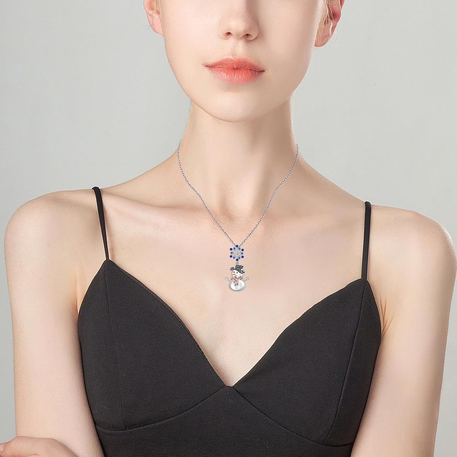 Christmas Necklaces for Women 925 Sterling Silver Christmas Tree/Snowflake/Snowman Pendant Necklace Winter Holiday Xmas Jewelry Christmas Gifts for Women - Image 6