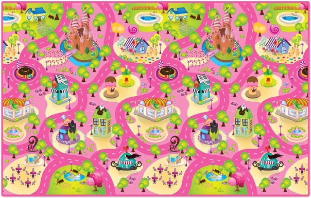 Kids Play Mat - Versatile Waterproof Children’s Playmat for Boys & Girls Bedrooms & Playrooms - Great for Playing with Toys - Indoor & Outdoor - Large Size 79” x 47'' - Candy Land Design