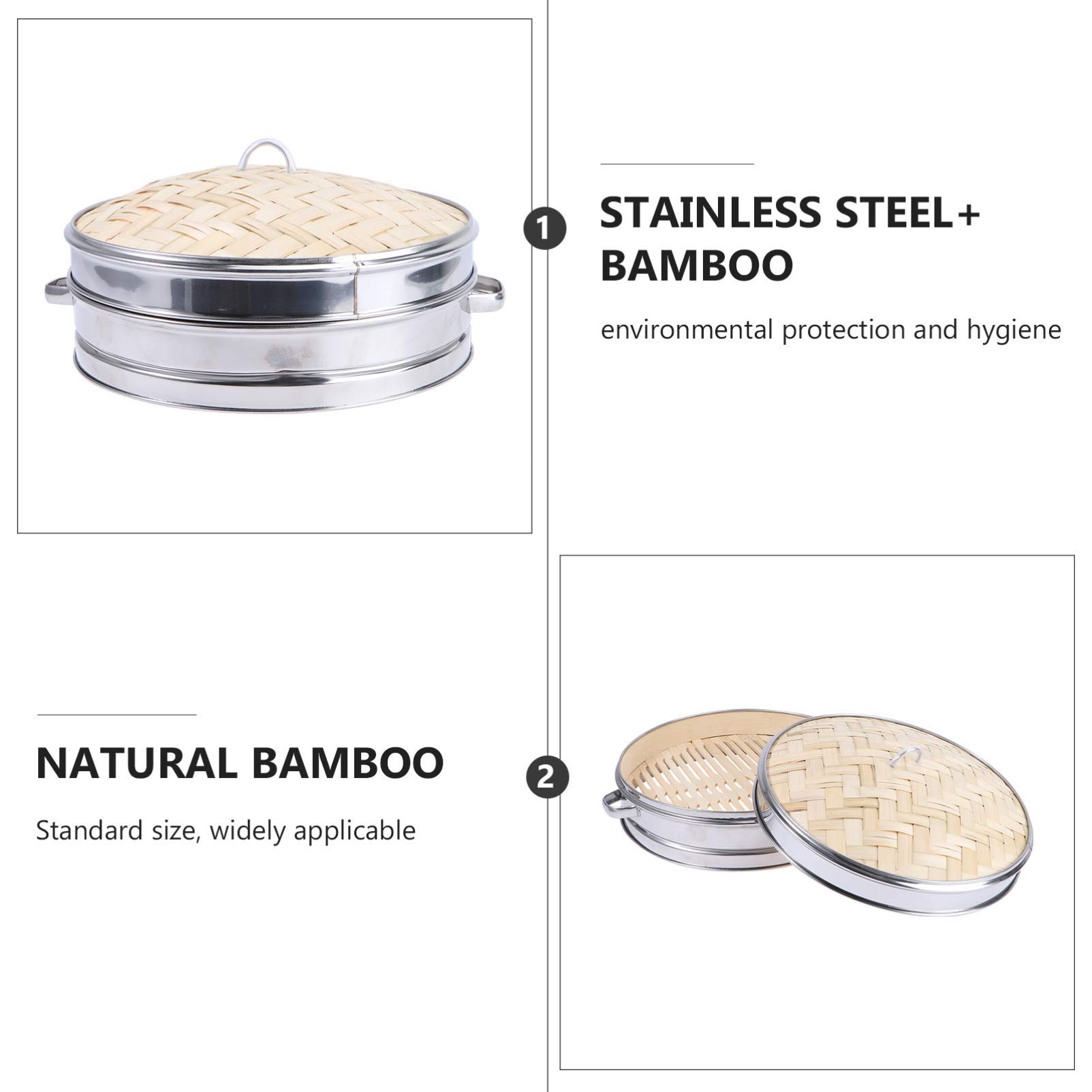 Cabilock 1set Multifunctional Stainless Steel Steamer Basket Lid for Dumplings Vegetables and Fish Steaming for Convenient Cooking