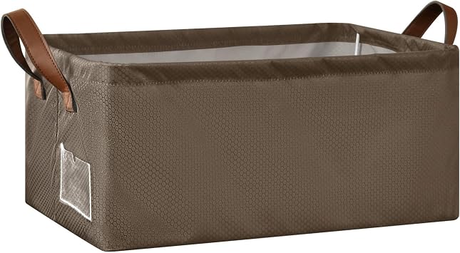 Brown Pattern Storage Basket, Foldable Storage Bins, Home Dloset Organizers, Organizer Basket Suitable for Home Offices