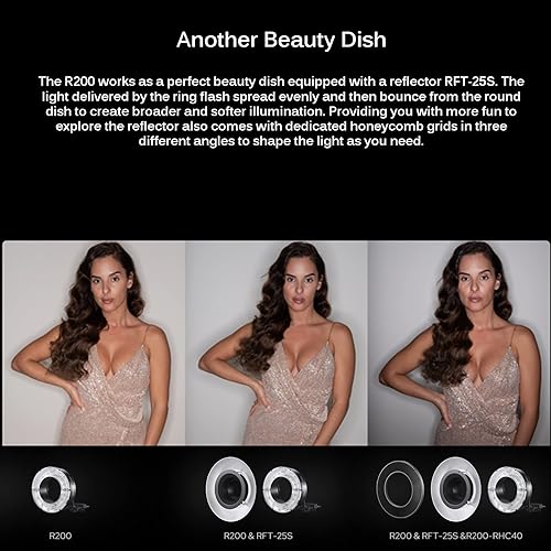 Miniatura 3 de Godox R200 - Cabezal de flash de anillo macro, 5800±200K 200W para Godox AD200Pro II AD200 AD200 Pro para toma de retratos, fotografía de boda con